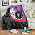 Personalised Aotearoa Lawn Bowls Blanket Maori and Silver Fern Sporty Style Purple Color - Aussie Hoodie