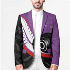 Personalised Aotearoa Lawn Bowls Blazer Maori and Silver Fern Sporty Style Purple Color - Aussie Hoodie