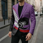 Personalised Aotearoa Lawn Bowls Blazer Maori and Silver Fern Sporty Style Purple Color - Aussie Hoodie