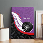 Personalised Aotearoa Lawn Bowls Canvas Wall Art Maori and Silver Fern Sporty Style Purple Color - Aussie Hoodie