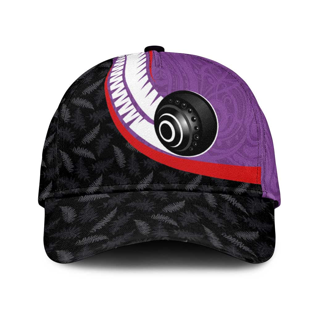 Aotearoa Lawn Bowls Classic Cap Maori and Silver Fern Sporty Style Purple Color - Aussie Hoodie