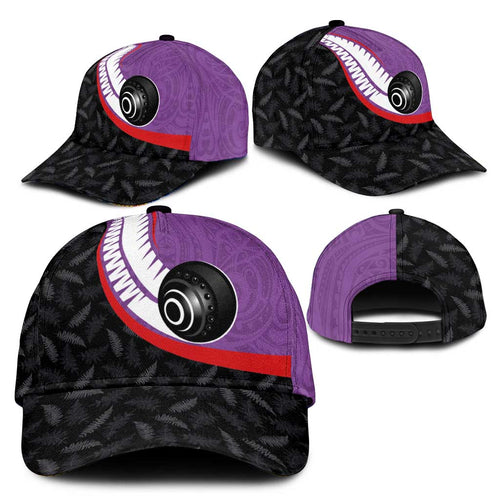 Aotearoa Lawn Bowls Classic Cap Maori and Silver Fern Sporty Style Purple Color - Aussie Hoodie