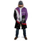 Personalised Aotearoa Lawn Bowls Cloak Maori and Silver Fern Sporty Style Purple Color - Aussie Hoodie