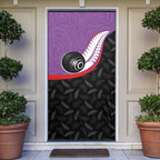 Aotearoa Lawn Bowls Door Cover Maori and Silver Fern Sporty Style Purple Color - Aussie Hoodie