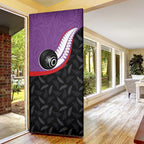 Aotearoa Lawn Bowls Door Cover Maori and Silver Fern Sporty Style Purple Color - Aussie Hoodie
