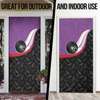 Aotearoa Lawn Bowls Door Cover Maori and Silver Fern Sporty Style Purple Color - Aussie Hoodie