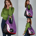 Personalised Aotearoa Lawn Bowls Grocery Bag Maori and Silver Fern Sporty Style Purple Color - Aussie Hoodie