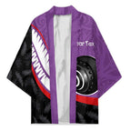 Personalised Aotearoa Lawn Bowls Kimono Maori and Silver Fern Sporty Style Purple Color - Aussie Hoodie