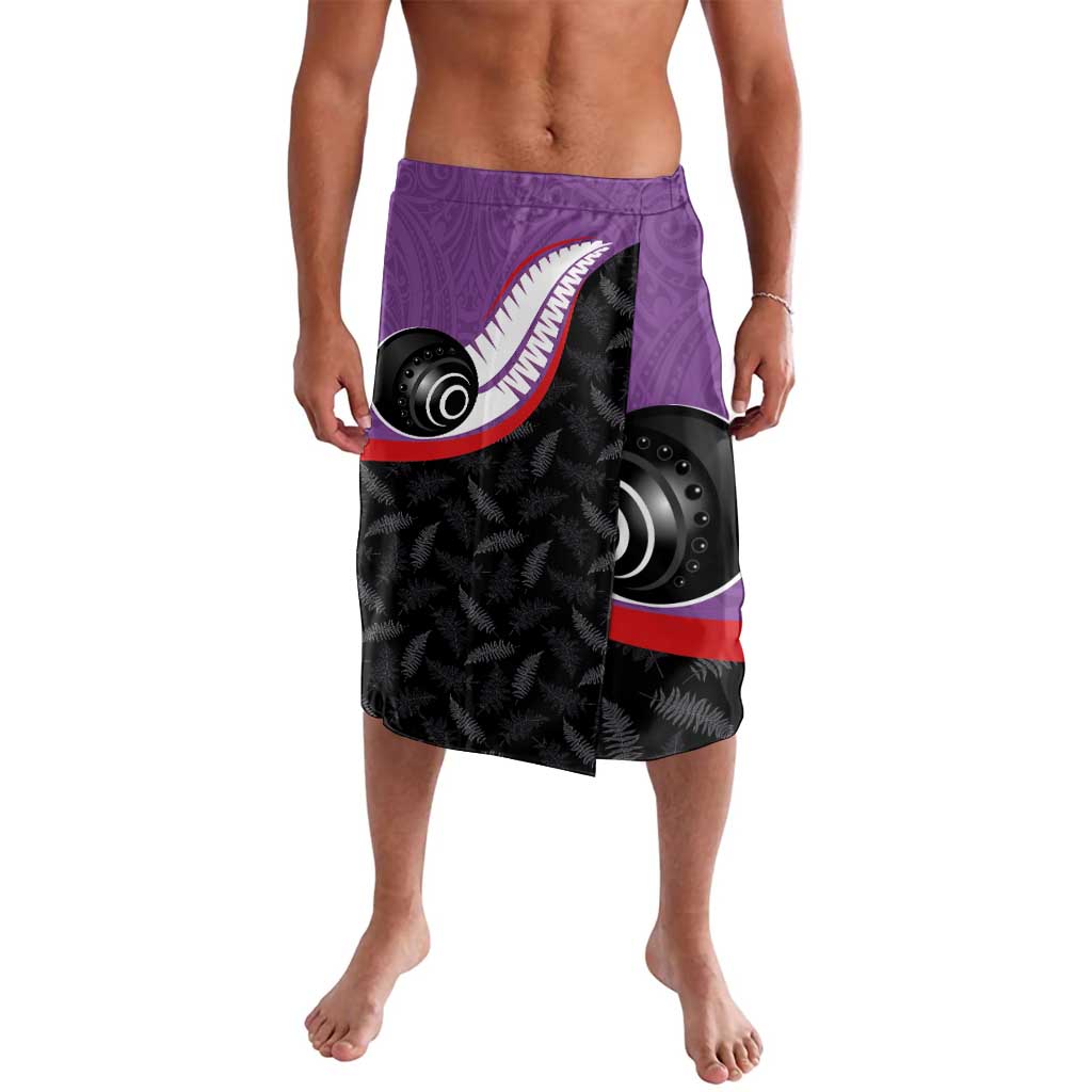 Aotearoa Lawn Bowls Lavalava Maori and Silver Fern Sporty Style Purple Color - Aussie Hoodie