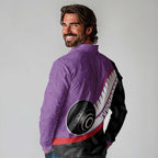 Personalised Aotearoa Lawn Bowls Long Sleeve Polo Shirt Maori and Silver Fern Sporty Style Purple Color - Aussie Hoodie