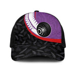 Aotearoa Lawn Bowls Mesh Trucker Cap Maori and Silver Fern Sporty Style Purple Color - Aussie Hoodie