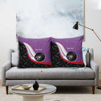 Personalised Aotearoa Lawn Bowls Pillow Cover Maori and Silver Fern Sporty Style Purple Color - Aussie Hoodie