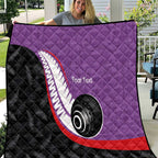 Personalised Aotearoa Lawn Bowls Quilt Maori and Silver Fern Sporty Style Purple Color - Aussie Hoodie