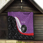 Personalised Aotearoa Lawn Bowls Quilt Maori and Silver Fern Sporty Style Purple Color - Aussie Hoodie