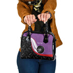Personalised Aotearoa Lawn Bowls Shoulder Handbag Maori and Silver Fern Sporty Style Purple Color - Aussie Hoodie