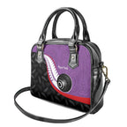 Personalised Aotearoa Lawn Bowls Shoulder Handbag Maori and Silver Fern Sporty Style Purple Color - Aussie Hoodie