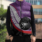 Personalised Aotearoa Lawn Bowls Sleeveless Puffer Jacket Maori and Silver Fern Sporty Style Purple Color - Aussie Hoodie