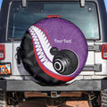 Personalised Aotearoa Lawn Bowls Spare Tire Cover Maori and Silver Fern Sporty Style Purple Color - Aussie Hoodie