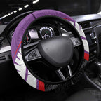 Aotearoa Lawn Bowls Steering Wheel Cover Maori and Silver Fern Sporty Style Purple Color - Aussie Hoodie