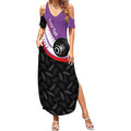 Personalised Aotearoa Lawn Bowls Summer Maxi Dress Maori and Silver Fern Sporty Style Purple Color - Aussie Hoodie