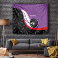 Personalised Aotearoa Lawn Bowls Tapestry Maori and Silver Fern Sporty Style Purple Color - Aussie Hoodie