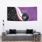Personalised Aotearoa Lawn Bowls Tapestry Maori and Silver Fern Sporty Style Purple Color - Aussie Hoodie