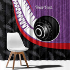 Personalised Aotearoa Lawn Bowls Window Curtain Maori and Silver Fern Sporty Style Purple Color - Aussie Hoodie