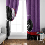 Personalised Aotearoa Lawn Bowls Window Curtain Maori and Silver Fern Sporty Style Purple Color - Aussie Hoodie
