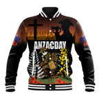 New Zealand and Australia ANZAC Day Baseball Jacket Soldier and Last Post Camouflage Pattern