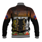 New Zealand and Australia ANZAC Day Baseball Jacket Soldier and Last Post Camouflage Pattern