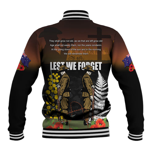 New Zealand and Australia ANZAC Day Baseball Jacket Soldier and Last Post Camouflage Pattern