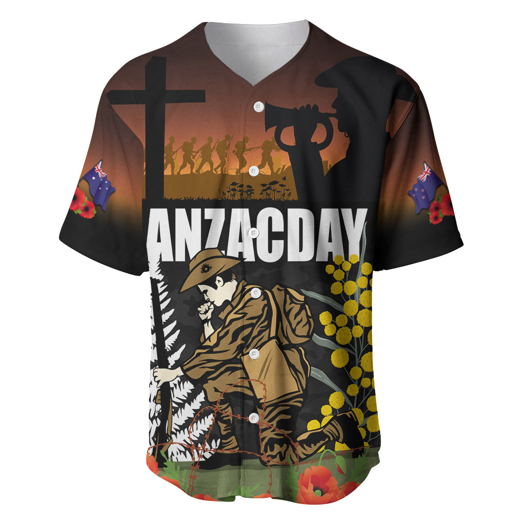 New Zealand and Australia ANZAC Day Baseball Jersey Soldier and Last Post Camouflage Pattern