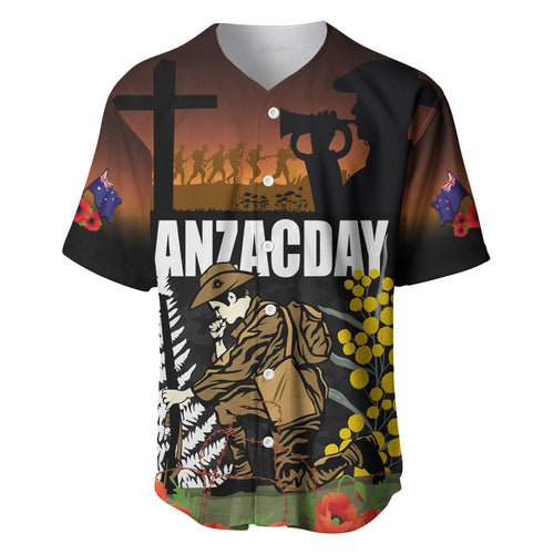 New Zealand and Australia ANZAC Day Baseball Jersey Soldier and Last Post Camouflage Pattern