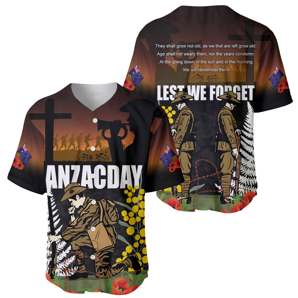 New Zealand and Australia ANZAC Day Baseball Jersey Soldier and Last Post Camouflage Pattern