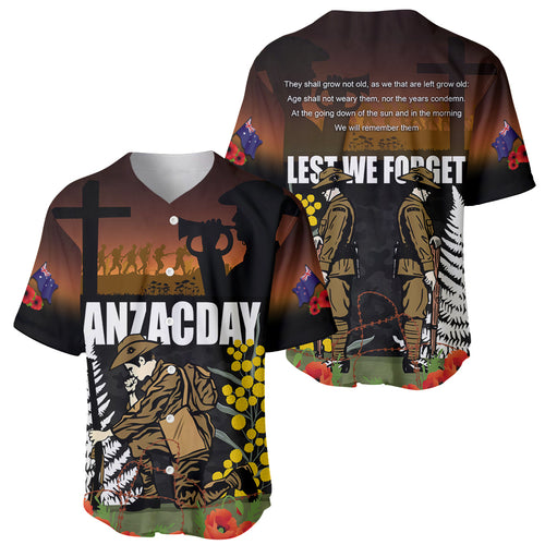 New Zealand and Australia ANZAC Day Baseball Jersey Soldier and Last Post Camouflage Pattern