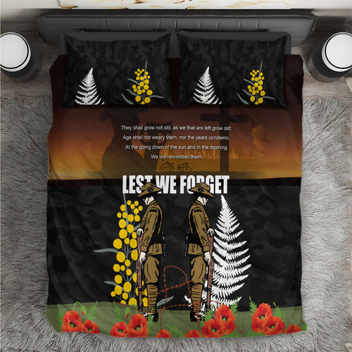 New Zealand and Australia ANZAC Day Bedding Set Soldier and Last Post Camouflage Pattern