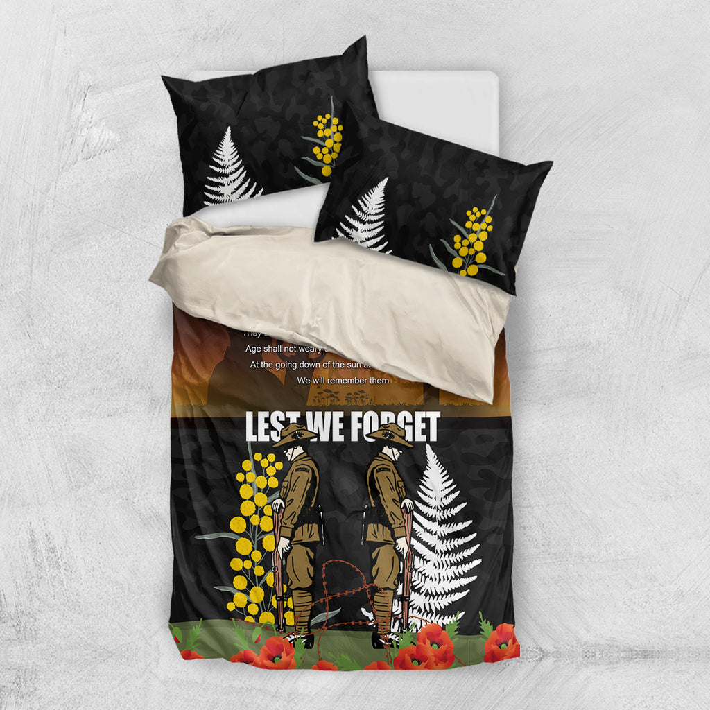 New Zealand and Australia ANZAC Day Bedding Set Soldier and Last Post Camouflage Pattern