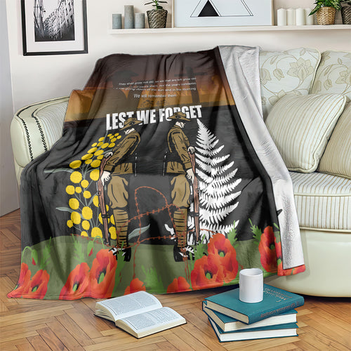 New Zealand and Australia ANZAC Day Blanket Soldier and Last Post Camouflage Pattern