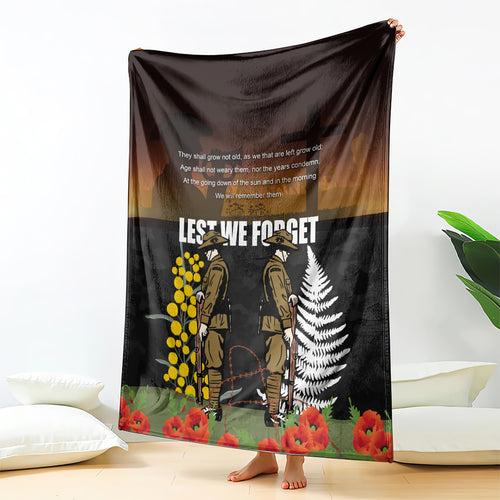 New Zealand and Australia ANZAC Day Blanket Soldier and Last Post Camouflage Pattern