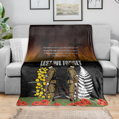 New Zealand and Australia ANZAC Day Blanket Soldier and Last Post Camouflage Pattern
