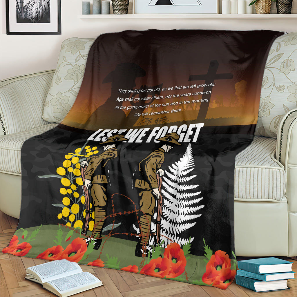 New Zealand and Australia ANZAC Day Blanket Soldier and Last Post Camouflage Pattern
