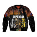New Zealand and Australia ANZAC Day Bomber Jacket Soldier and Last Post Camouflage Pattern