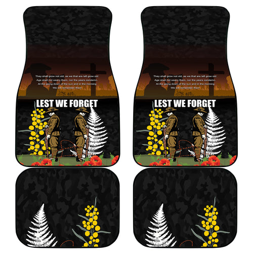 New Zealand and Australia ANZAC Day Car Mats Soldier and Last Post Camouflage Pattern