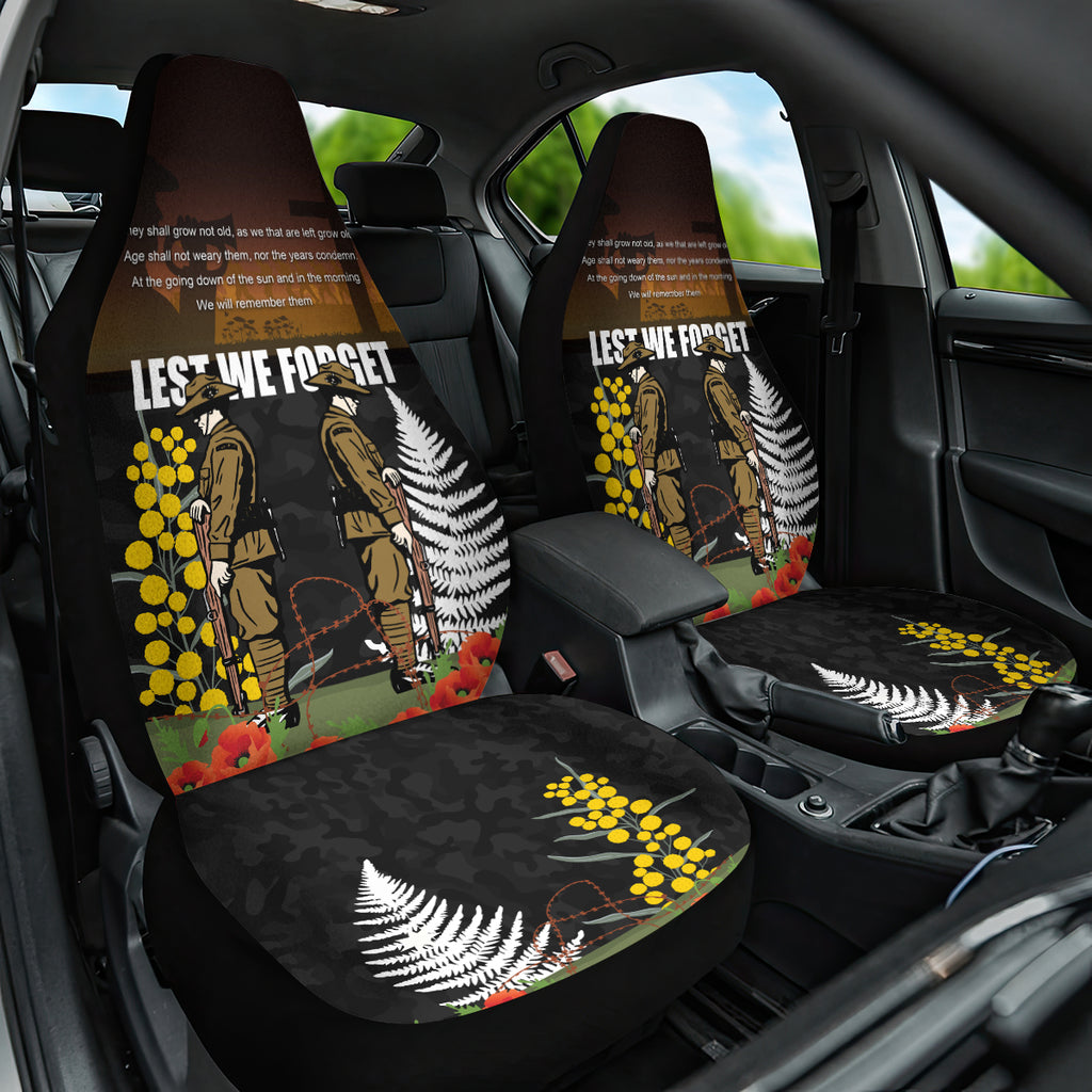 New Zealand and Australia ANZAC Day Car Seat Cover Soldier and Last Post Camouflage Pattern