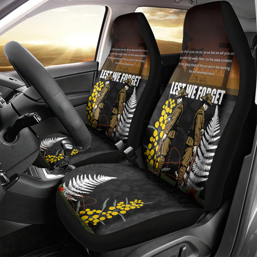 New Zealand and Australia ANZAC Day Car Seat Cover Soldier and Last Post Camouflage Pattern