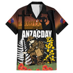 New Zealand and Australia ANZAC Day Hawaiian Shirt Soldier and Last Post Camouflage Pattern