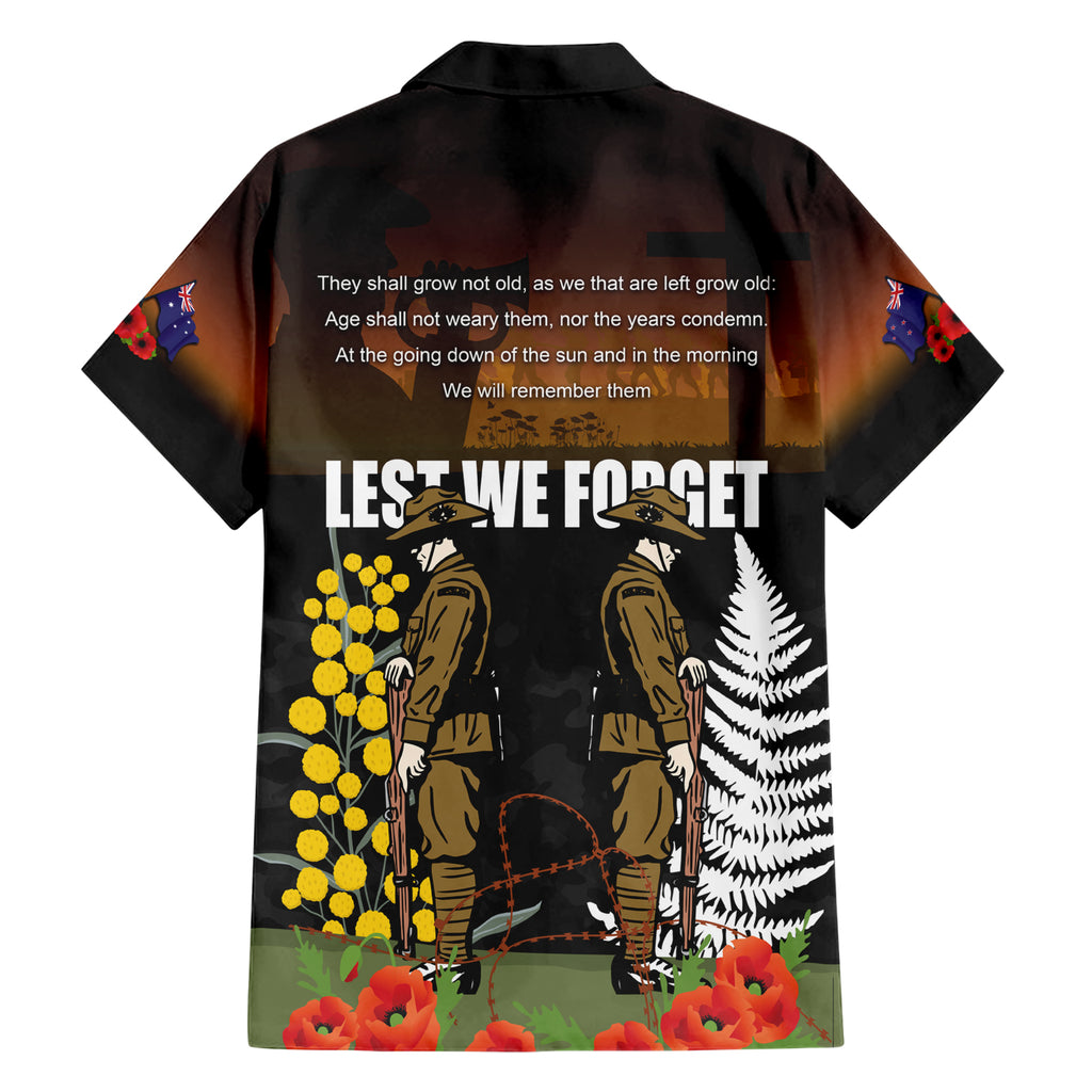 New Zealand and Australia ANZAC Day Hawaiian Shirt Soldier and Last Post Camouflage Pattern