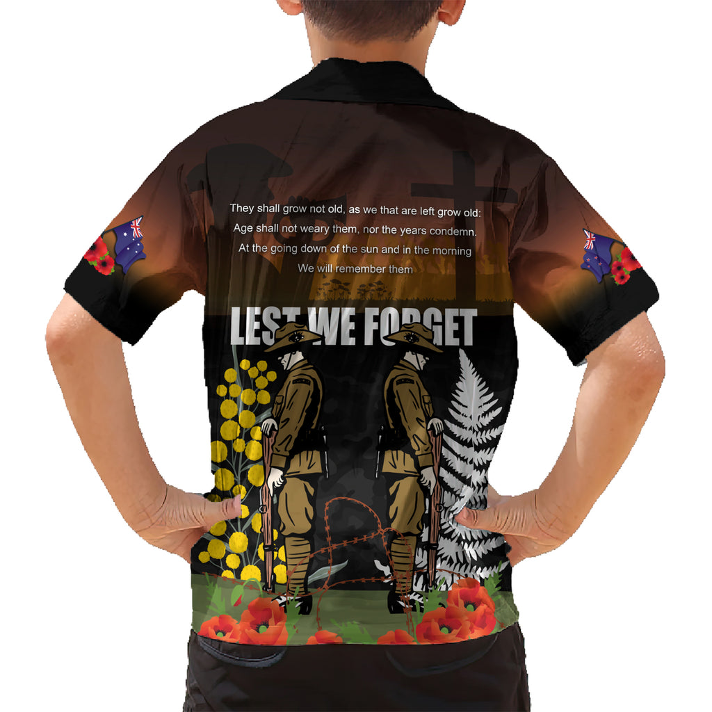 New Zealand and Australia ANZAC Day Hawaiian Shirt Soldier and Last Post Camouflage Pattern