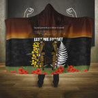 New Zealand and Australia ANZAC Day Hooded Blanket Soldier and Last Post Camouflage Pattern