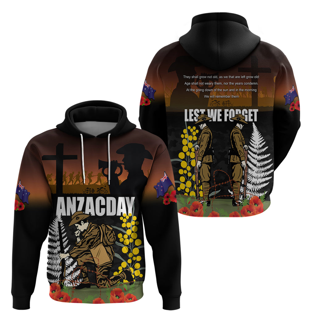 New Zealand and Australia ANZAC Day Hoodie Soldier and Last Post Camouflage Pattern